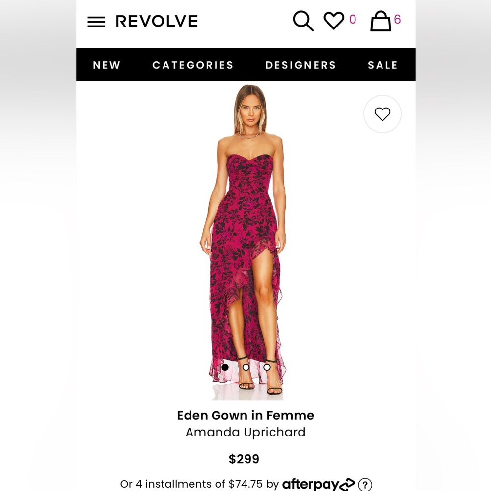 REVOLVE Amanda Uprichard Pink and Black Maxi Dress